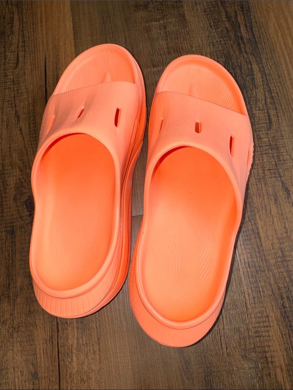 Hoka Coral/Orange Recovery Slide Sandals - Picture 10 of 11